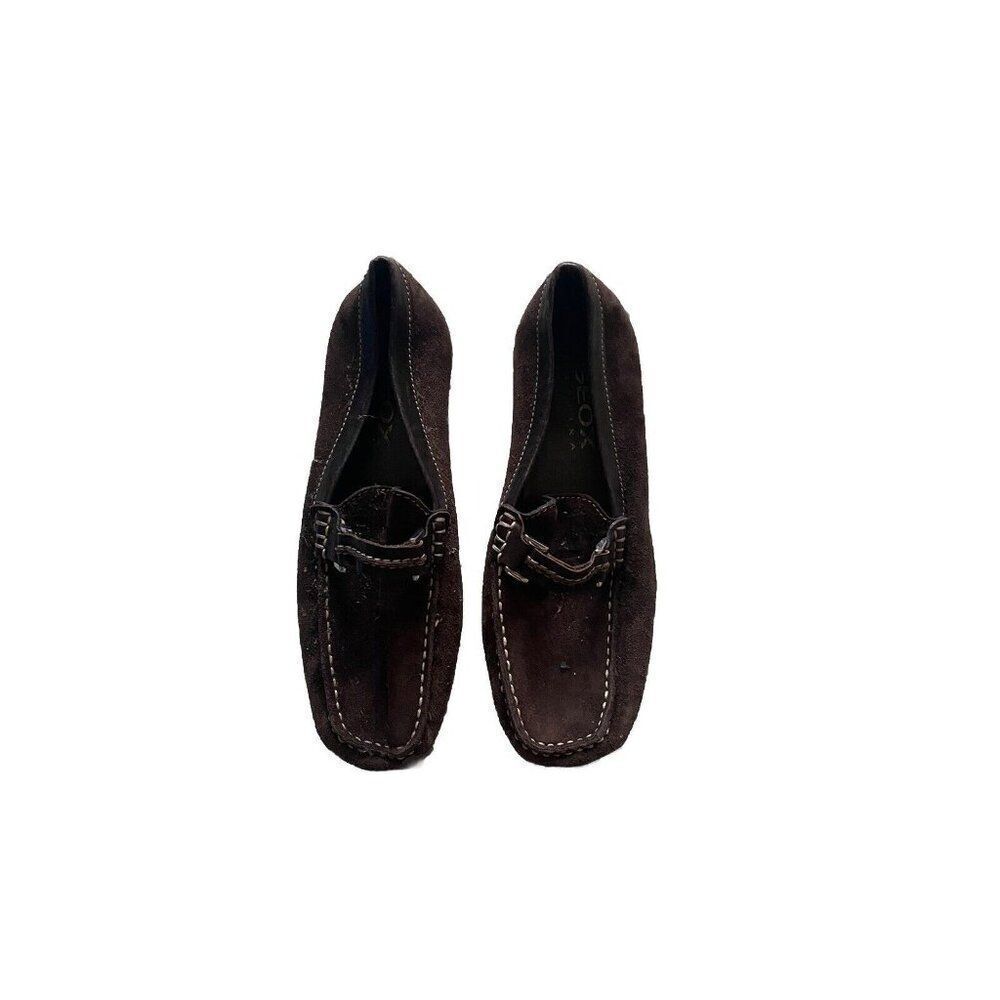 Geox Respira Loafers Loafer Shoes Brown Suede Leather Flats 37.5 / 7.5